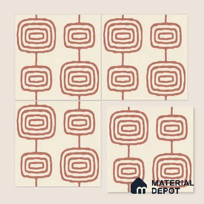 Moroccan Wall & Floor Tile TL 05082 Bauhaus Beige Box 1 ft x 1 ft Ceramic Matte Finish - 9 mm | Suitable for Bathroom, Kitchen & Balcony | Please Expect a Slight Variation of Pattern