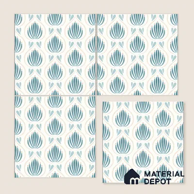 Moroccan Wall & Floor Tile TL 05085 Morissa Azure Frost 1 ft x 1 ft Ceramic Matte Finish - 9 mm | Suitable for Bathroom, Kitchen, Basin Area | Please Expect a Slight Variation of Pattern