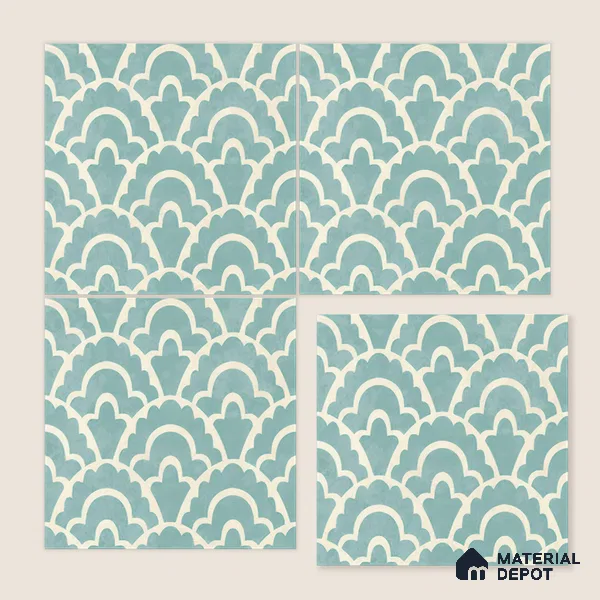 Moroccan Wall & Floor Tile TL 05086 Bauhaus Sapphire Mist 1 ft x 1 ft Ceramic Matte Finish - 9 mm | Suitable for Bathroom, Kitchen, Basin Area | Please Expect a Slight Variation of Pattern