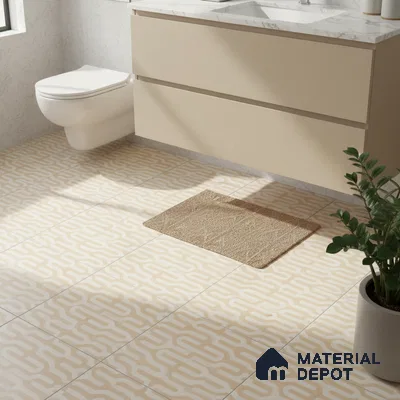 Moroccan Floor & Wall Tile TL 05087 B Bauhaus Ivory Sunset 1 ft x 1 ft Ceramic Matte Finish - 9 mm | Suitable for Bathroom, Kitchen,  Balcony | Please Expect a Slight Variation of Pattern