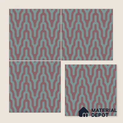 Moroccan Floor & Wall Tile TL 05087 Bauhaus Maroon Tide 1 ft x 1 ft Ceramic Matte Finish - 9 mm | Suitable for Bathroom, Kitchen, Basin Area | Please Expect a Slight Variation of Pattern