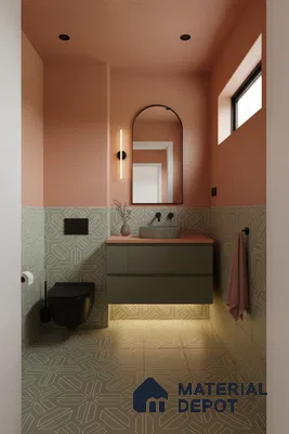 Moroccan Floor & Wall Tile TL 05089 D Morissa Mossy Jade 1 ft x 1 ft Ceramic Matte Finish - 9 mm | Suitable for Bathroom, Kitchen,  Balcony | Please Expect a Slight Variation of Pattern (Sample)