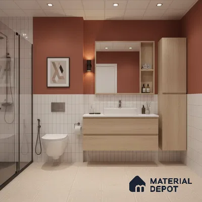 Moroccan Floor & Wall Tile TL 05089 Bauhaus Amber Glow 1 ft x 1 ft Ceramic Matte Finish - 9 mm | Suitable for Bathroom, Kitchen,  Balcony | Please Expect a Slight Variation of Pattern (Sample)