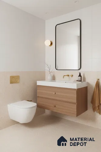 Moroccan Floor & Wall Tile TL 05089 Bauhaus Amber Glow 1 ft x 1 ft Ceramic Matte Finish - 9 mm | Suitable for Bathroom, Kitchen, Balcony | Please Expect a Slight Variation of Pattern