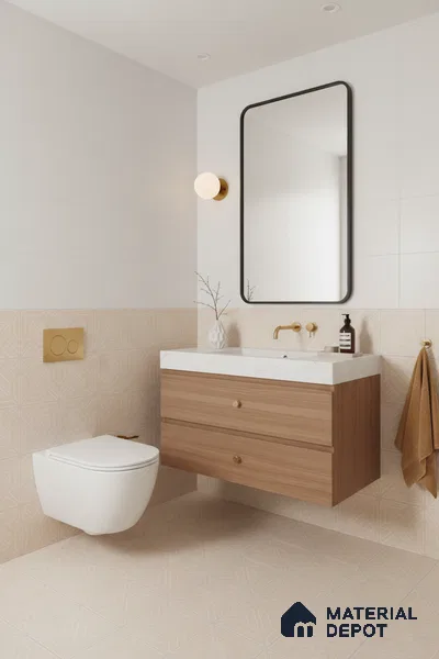 Moroccan Floor & Wall Tile TL 05089 Bauhaus Amber Glow 1 ft x 1 ft Ceramic Matte Finish - 9 mm | Suitable for Bathroom, Kitchen,  Balcony | Please Expect a Slight Variation of Pattern (Sample)