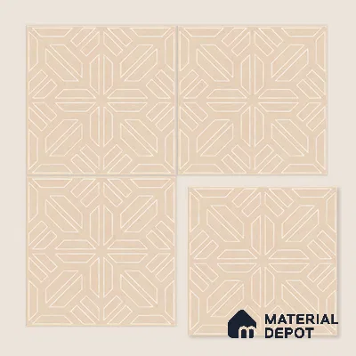 Moroccan Floor & Wall Tile TL 05089 Bauhaus Amber Glow 1 ft x 1 ft Ceramic Matte Finish - 9 mm | Suitable for Bathroom, Kitchen, Balcony | Please Expect a Slight Variation of Pattern
