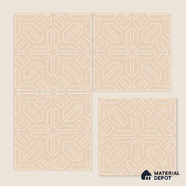 Moroccan Floor & Wall Tile TL 05089 Bauhaus Amber Glow 1 ft x 1 ft Ceramic Matte Finish - 9 mm | Suitable for Bathroom, Kitchen, Balcony | Please Expect a Slight Variation of Pattern