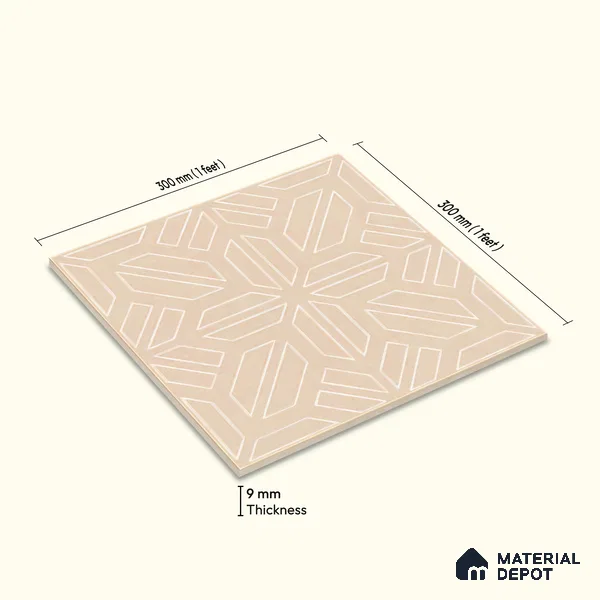 Moroccan Floor & Wall Tile TL 05089 Bauhaus Amber Glow 1 ft x 1 ft Ceramic Matte Finish - 9 mm | Suitable for Bathroom, Kitchen, Balcony | Please Expect a Slight Variation of Pattern