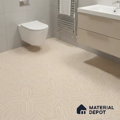 Moroccan Floor & Wall Tile TL 05089 Bauhaus Amber Glow 1 ft x 1 ft Ceramic Matte Finish - 9 mm | Suitable for Bathroom, Kitchen,  Balcony | Please Expect a Slight Variation of Pattern (Sample)