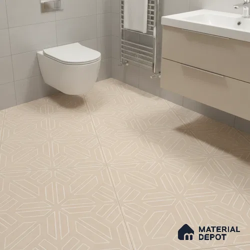 Moroccan Floor & Wall Tile TL 05089 Bauhaus Amber Glow 1 ft x 1 ft Ceramic Matte Finish - 9 mm | Suitable for Bathroom, Kitchen, Balcony | Please Expect a Slight Variation of Pattern
