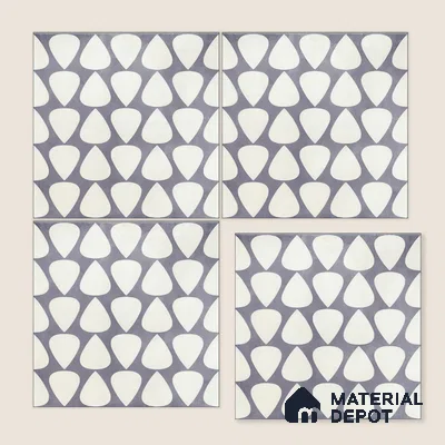 Moroccan Floor & Wall Tile TL 05091 B Bauhaus Smoke Cloud 1 ft x 1 ft Ceramic Matte Finish - 9 mm | Suitable for Bathroom, Kitchen, Balcony | Please Expect a Slight Variation of Pattern