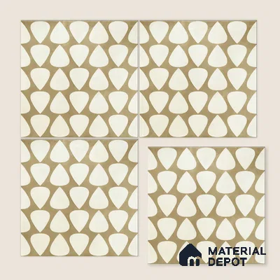 Moroccan Floor & Wall Tile TL 05091 Bauhaus Frosted Caramel 1 ft x 1 ft Ceramic Matte Finish - 9 mm | Suitable for Bathroom, Kitchen, Balcony | Please Expect a Slight Variation of Pattern