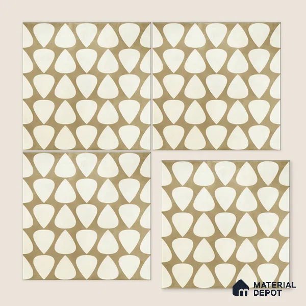 Moroccan Floor & Wall Tile TL 05091 Bauhaus Frosted Caramel 1 ft x 1 ft Ceramic Matte Finish - 9 mm | Suitable for Bathroom, Kitchen, Balcony | Please Expect a Slight Variation of Pattern