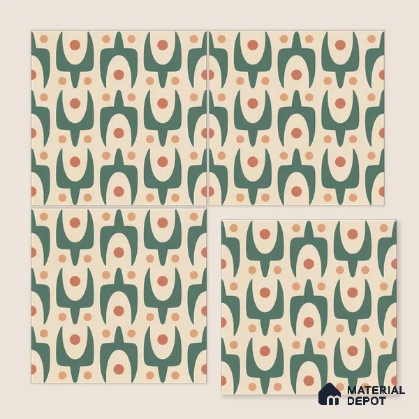 Moroccan Floor & Wall Tile TL 05092 Morissa Pale Olive 1 ft x 1 ft Ceramic Matte Finish - 9 mm | Suitable for Bathroom, Kitchen, Balcony | Please Expect a Slight Variation of Pattern
