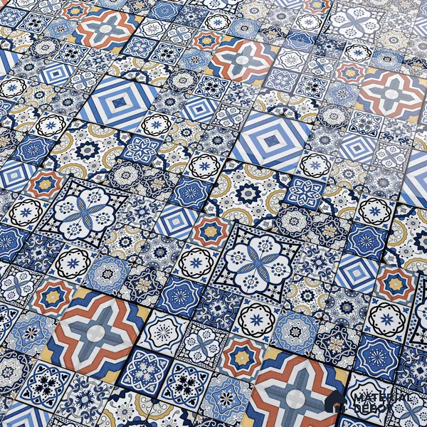 Moroccan Wall & Floor Tile TL 05111 F Kasavari Sapphire Wave 4 ft x 2 ft Vitrified Endless High Gloss Finish - 9 mm (Random 4) | Suitable for Living Room, Bedroom, Bathroom, Kitchen Wall & Backsplashes
