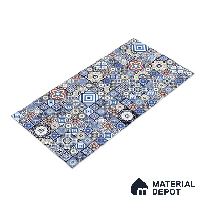 Moroccan Wall & Floor Tile TL 05111 F Kasavari Sapphire Wave 4 ft x 2 ft Vitrified Endless High Gloss Finish - 9 mm (Random 4) | Suitable for Living Room, Bedroom, Bathroom, Kitchen Wall & Backsplashes