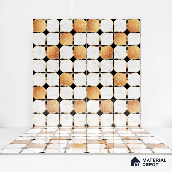 Moroccan Wall & Floor Tile TL 05111 Kasavari Casablanca Charm 4 ft x 2 ft Vitrified Endless High Gloss Finish - 9 mm | Suitable for Living Room, Bedroom, Bathroom, Kitchen Wall & Backsplashes