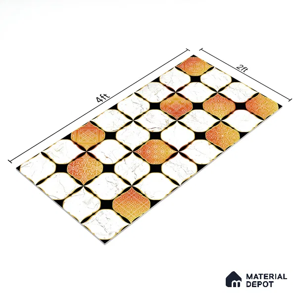 Moroccan Wall & Floor Tile TL 05111 Kasavari Casablanca Charm 4 ft x 2 ft Vitrified Endless High Gloss Finish - 9 mm | Suitable for Living Room, Bedroom, Bathroom, Kitchen Wall & Backsplashes