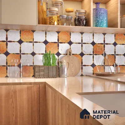 Moroccan Wall & Floor Tile TL 05111 Kasavari Casablanca Charm 4 ft x 2 ft Vitrified Endless High Gloss Finish - 9 mm  | Suitable for Living Room, Bedroom, Bathroom, Kitchen Wall & Backsplashes