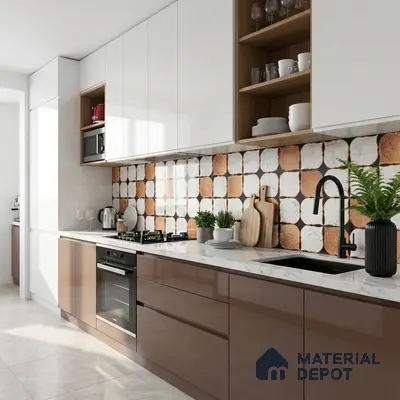 Moroccan Wall & Floor Tile TL 05111 Kasavari Casablanca Charm 4 ft x 2 ft Vitrified Endless High Gloss Finish - 9 mm  | Suitable for Living Room, Bedroom, Bathroom, Kitchen Wall & Backsplashes