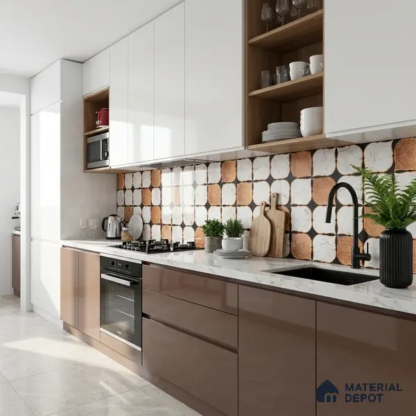 Moroccan Wall & Floor Tile TL 05111 Kasavari Casablanca Charm 4 ft x 2 ft Vitrified Endless High Gloss Finish - 9 mm  | Suitable for Living Room, Bedroom, Bathroom, Kitchen Wall & Backsplashes