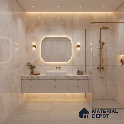Marble Wall & Floor Tile TL 05112 B Marblis Blush Onyx 4 ft x 2 ft Vitrified Endless Glossy Finish - 9 mm (Random 4) | Suitable for Living Room, Bedroom & Bathroom