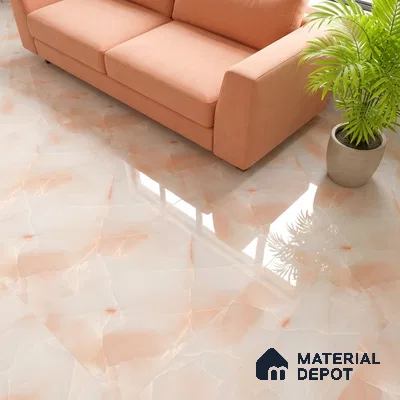 Marble Wall & Floor Tile TL 05112 B Marblis Blush Onyx 4 ft x 2 ft Vitrified Endless Glossy Finish - 9 mm (Random 4) | Suitable for Living Room, Bedroom & Bathroom
