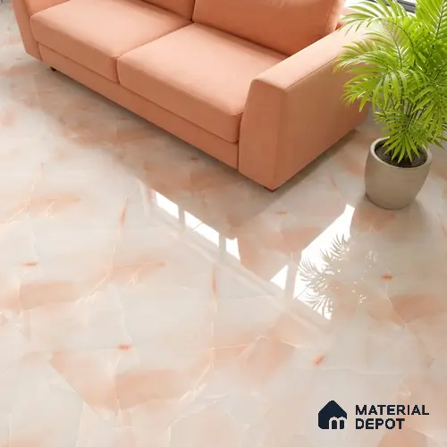 Marble Wall & Floor Tile TL 05112 B Marblis Blush Onyx 4 ft x 2 ft Vitrified Endless Glossy Finish - 9 mm (Random 4) | Suitable for Living Room, Bedroom & Bathroom