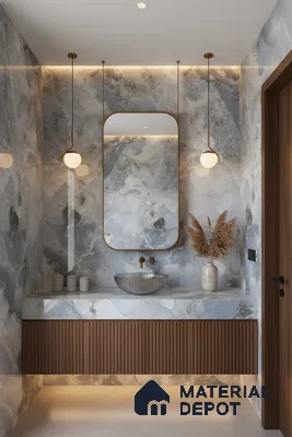 Marble Wall & Floor Tile TL 05112 C Marblis Ocean Onyx 4 ft x 2 ft Vitrified Endless Glossy Finish - 9 mm (Random 4) | Suitable for Living Room, Bedroom & Bathroom