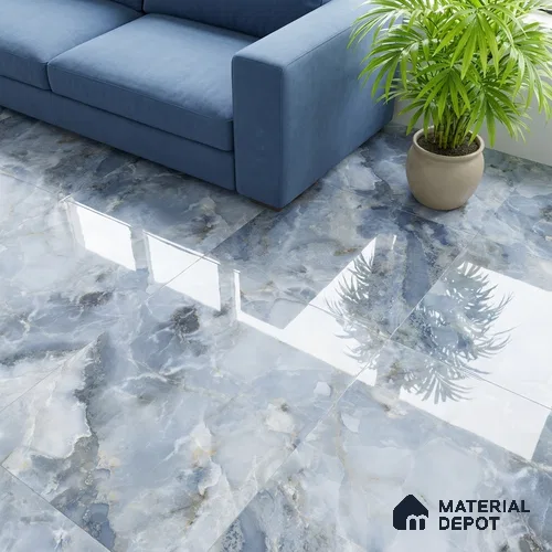 Marble Wall & Floor Tile TL 05112 C Marblis Ocean Onyx 4 ft x 2 ft Vitrified Endless Glossy Finish - 9 mm (Random 4) | Suitable for Living Room, Bedroom & Bathroom