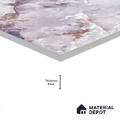 Marble Endless Onyx Wall & Floor Tile TL 05112 D Lavender 4 ft x 2 ft Glossy Finish Vitrified Tile - 9 mm | 4 Random Designs | Suitable For Living Room, Bedroom, Dining