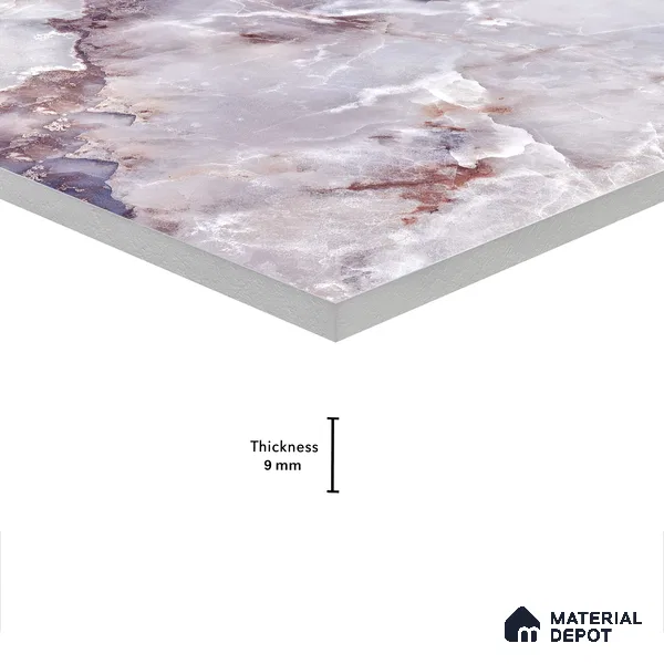 Marble Endless Onyx Wall & Floor Tile TL 05112 D Lavender 4 ft x 2 ft Glossy Finish Vitrified Tile - 9 mm | 4 Random Designs | Suitable For Living Room, Bedroom, Dining