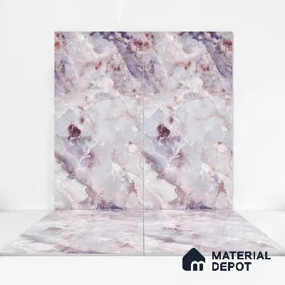 Marble Endless Onyx Wall & Floor Tile TL 05112 D Lavender 4 ft x 2 ft Glossy Finish Vitrified Tile - 9 mm | 4 Random Designs | Suitable For Living Room, Bedroom, Dining