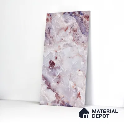 Marble Endless Onyx Wall & Floor Tile TL 05112 D Lavender 4 ft x 2 ft Glossy Finish Vitrified Tile - 9 mm | 4 Random Designs | Suitable For Living Room, Bedroom, Dining