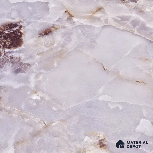 Marble Endless Onyx Wall & Floor Tile TL 05112 D Lavender 4 ft x 2 ft Glossy Finish Vitrified Tile - 9 mm | 4 Random Designs | Suitable For Living Room, Bedroom, Dining