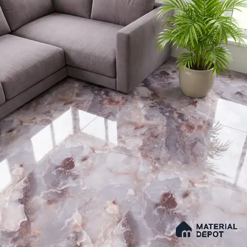 Marble Wall & Floor Tile TL 05112 D Marblis Amethyst Onyx 4 ft x 2 ft Vitrified Endless Glossy Finish - 9 mm (Random 4) | Suitable for Living Room, Bedroom & Bathroom