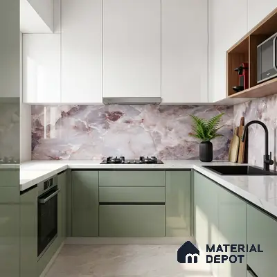 Marble Wall & Floor Tile TL 05112 D Marblis Amethyst Onyx 4 ft x 2 ft Vitrified Endless Glossy Finish - 9 mm (Random 4) | Suitable for Living Room, Bedroom & Bathroom