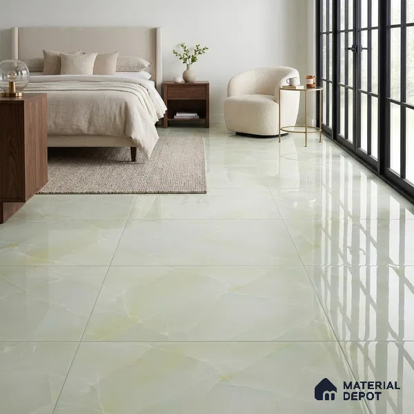 Marble Wall & Floor Tile TL 05112 Marblis Emerald Onyx 4 ft x 2 ft Vitrified Endless Glossy Finish - 9 mm (Random 4) | Suitable for Living Room, Bedroom & Bathroom