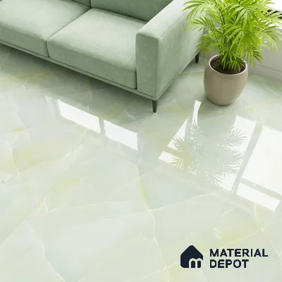 Marble Wall & Floor Tile TL 05112 Marblis Emerald Onyx 4 ft x 2 ft Vitrified Endless Glossy Finish - 9 mm (Random 4) | Suitable for Living Room, Bedroom & Bathroom