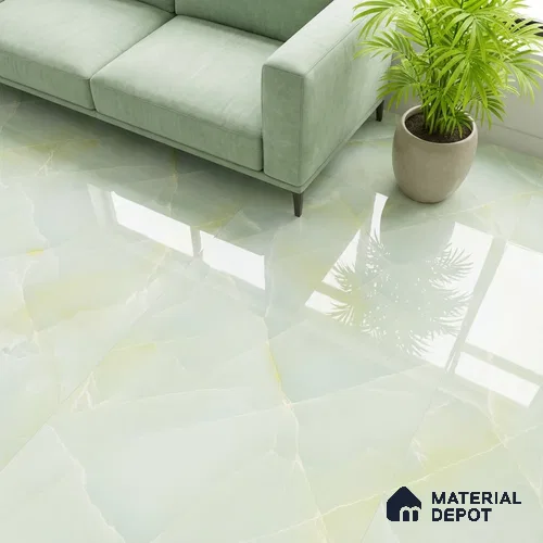 Marble Wall & Floor Tile TL 05112 Marblis Emerald Onyx 4 ft x 2 ft Vitrified Endless Glossy Finish - 9 mm (Random 4) | Suitable for Living Room, Bedroom & Bathroom