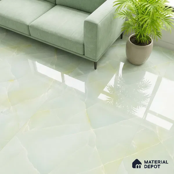 Marble Wall & Floor Tile TL 05112 Marblis Emerald Onyx 4 ft x 2 ft Vitrified Endless Glossy Finish - 9 mm (Random 4) | Suitable for Living Room, Bedroom & Bathroom