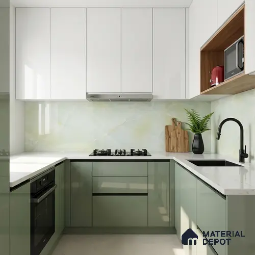 Marble Wall & Floor Tile TL 05112 Marblis Emerald Onyx 4 ft x 2 ft Vitrified Endless Glossy Finish - 9 mm (Random 4) | Suitable for Living Room, Bedroom & Bathroom
