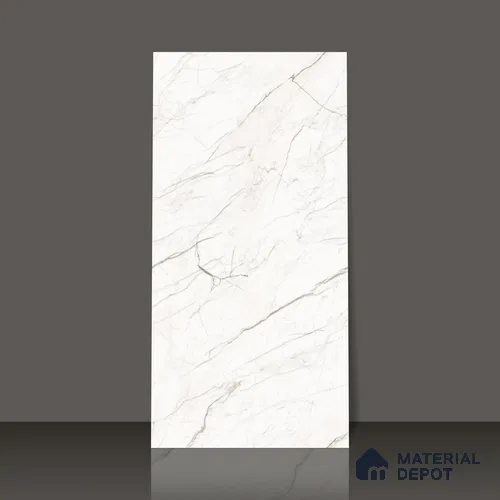 Marble Endless Carrara Wall & Floor Tile TL 05114 B Off-White 4 ft x 2 ft Matte Finish Vitrified Tile - 9 mm | 4 Random Designs | Suitable For Living Room, Bedroom, Kitchen