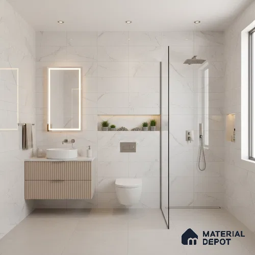 Marble Wall & Floor Tile TL 05114 Marblis Crystal Veil 4 ft x 2 ft Vitrified Endless Glossy Finish - 9 mm (Random 4) | Suitable for Living Room, Bedroom & Bathroom