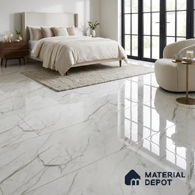 Marble Wall & Floor Tile TL 05114 Marblis Crystal Veil 4 ft x 2 ft Vitrified Endless Glossy Finish - 9 mm (Random 4) | Suitable for Living Room, Bedroom & Bathroom