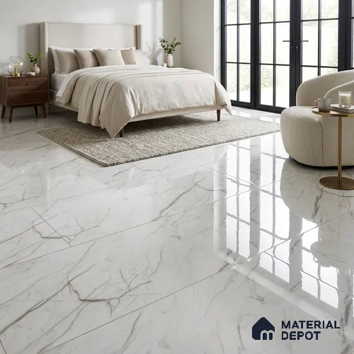 Marble Wall & Floor Tile TL 05114 Marblis Crystal Veil 4 ft x 2 ft Vitrified Endless Glossy Finish - 9 mm (Random 4) | Suitable for Living Room, Bedroom & Bathroom