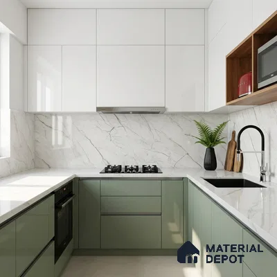 Marble Wall & Floor Tile TL 05114 Marblis Crystal Veil 4 ft x 2 ft Vitrified Endless Glossy Finish - 9 mm (Random 4) | Suitable for Living Room, Bedroom & Bathroom