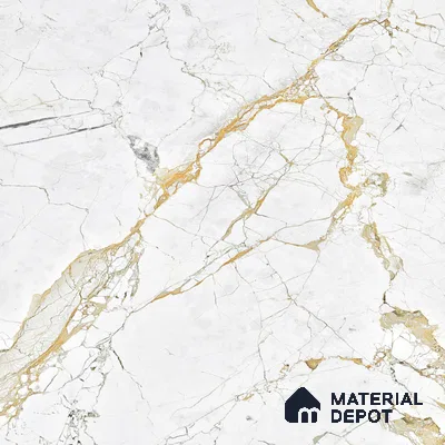 Marble Endless Calacatta Wall & Floor Tile TL 05115 Off-White 4 ft x 2 ft Glossy Finish Vitrified Tile - 9 mm | 4 Random Designs | Suitable For Living Room, Bedroom, Dining