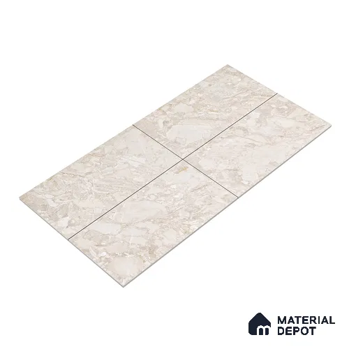 Marble Endless Breccia Oniciata Wall & Floor Tile TL 05116 Sand Beige 4 ft x 2 ft Glossy Finish Vitrified Tile - 9 mm | 4 Random Designs | Suitable For Living Room, Bedroom, Dining
