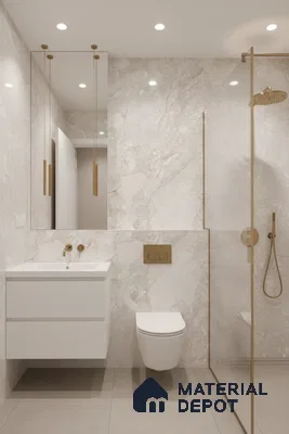 Marble Wall & Floor Tile TL 05116 Marblis Sandy Veil 4 ft x 2 ft Vitrified Endless Glossy Finish - 9 mm (Random 4) | Suitable for Living Room, Bedroom & Bathroom